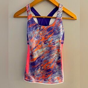 IVIVVA by Lululemon lined built in sports bra tank top, Pink & Purple. Size 8